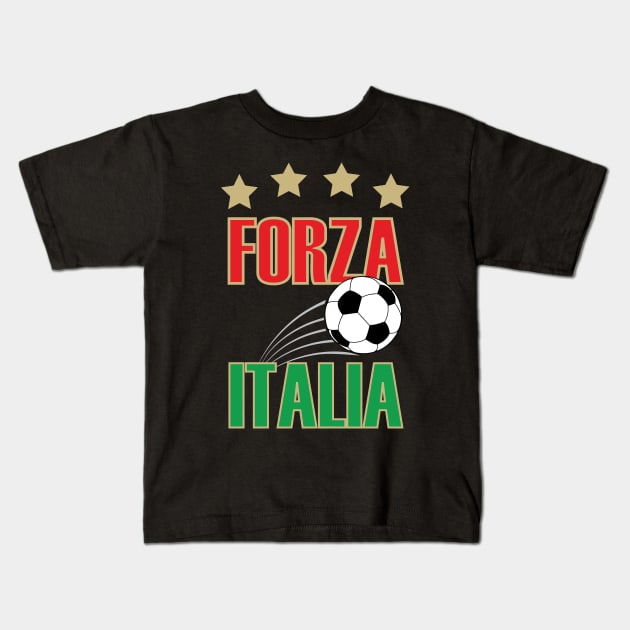 Forza Italia Calcio Italy Soccer Kids T-Shirt by TheInkElephant